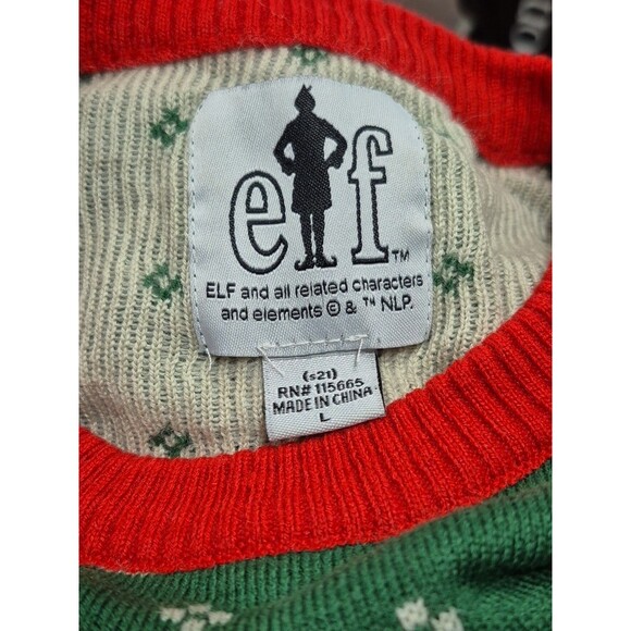 Elf "Santa I Know Him" Christmas Sweater Size Large Ugly Christmas Sweater - Picture 3 of 8